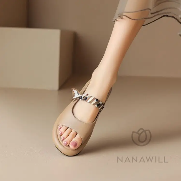 韓版女涼鞋 真皮韓式軟底 2025新款仙女涼拖 平底羅馬鞋 